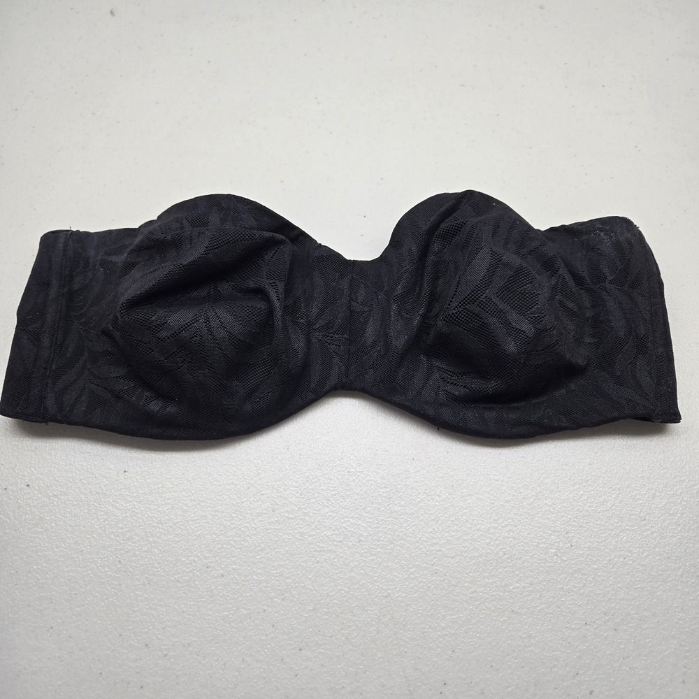 AISILIN Women Bra 38C Black Floral Minimizer Underwired Strapless